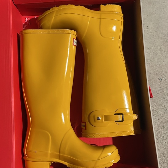 Hunter original kids gloss yellow boots - Picture 10 of 11